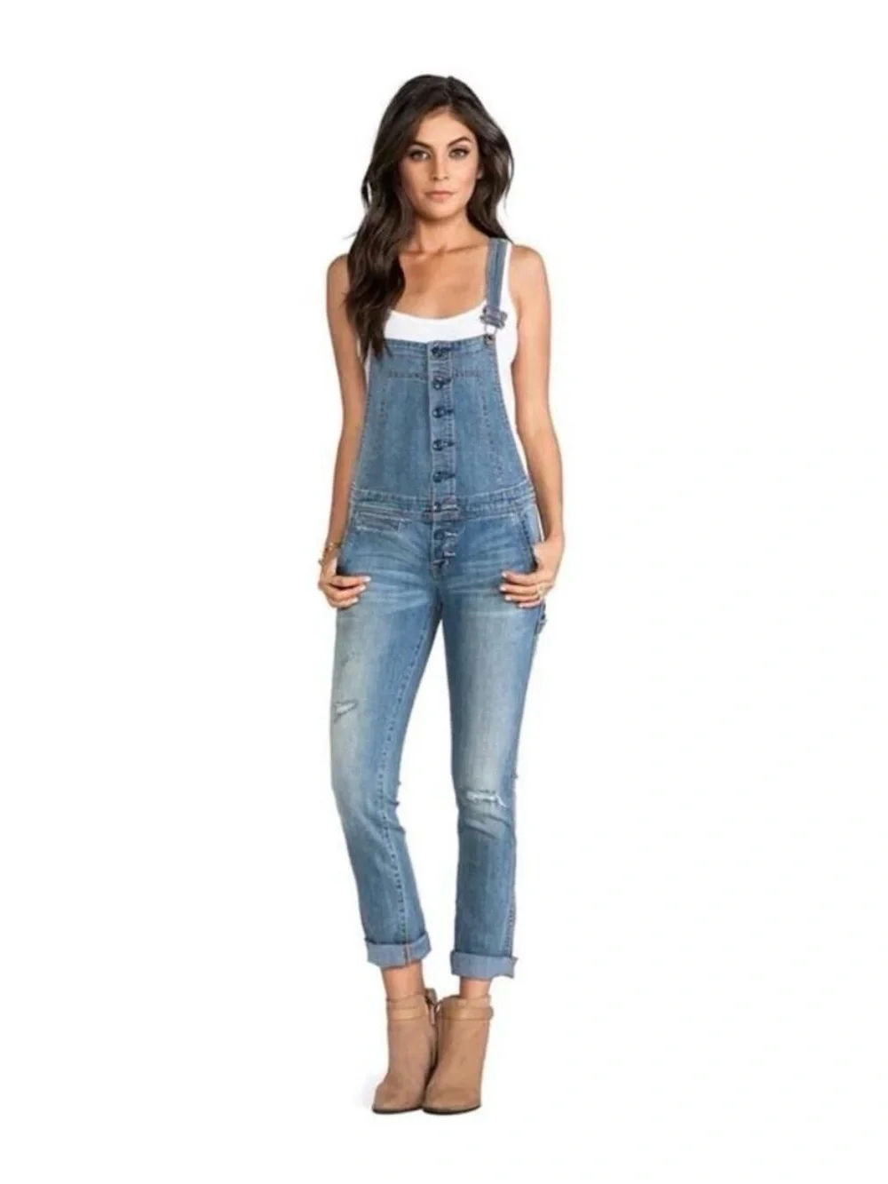 Free People Light Blue Denim Women's Overalls